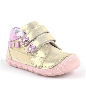 Rakerplus Milady Hakiki Deri Altın Simli İlk Adım Kız Bebek Ayakkabısı