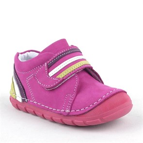 Rakerplus Pilou Hakiki Deri Fuşya Tek Cırtlı İlk Adım Kız Bebek Ayakkabısı