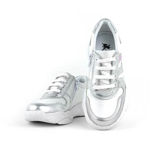 Rakerplus Hakiki Deri Gümüş Pembe Kalın Tabanlı Kız Çocuk Sneakers Ayakkabı