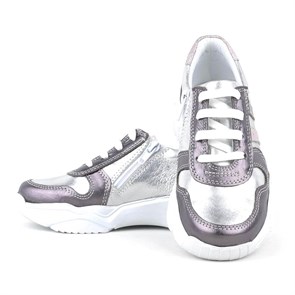 Rakerplus Hakiki Deri Platin Pembe Kalın Taban Kız Çocuk Sneakers Ayakkabı